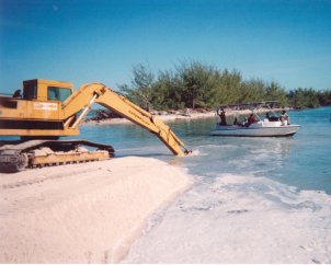 Machine shovel sampling coquina