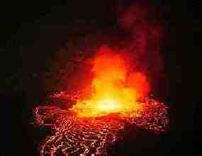 Nyiragongo Volcano at Night